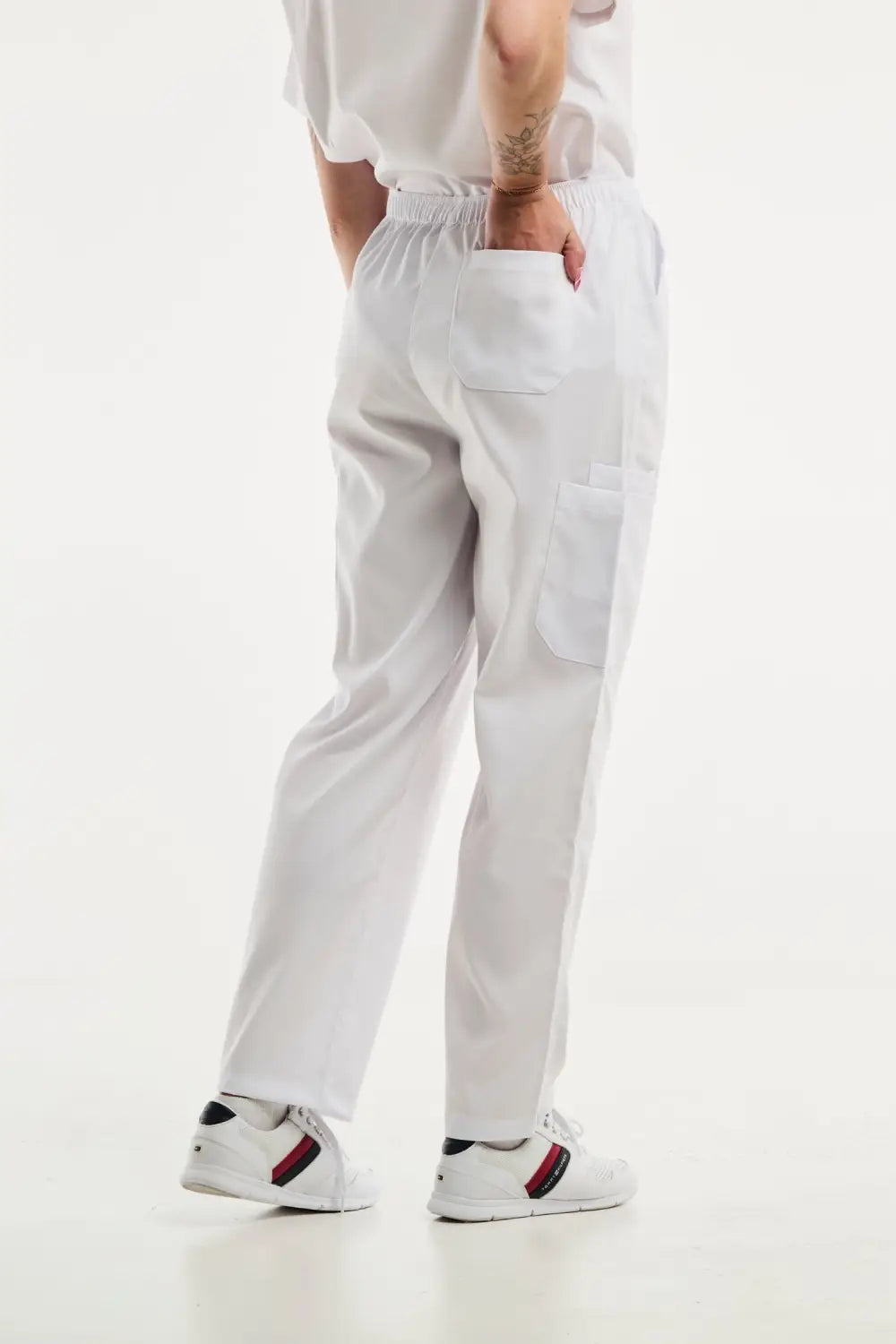 Aelin EMMA pantalon médical femme blanc stretch