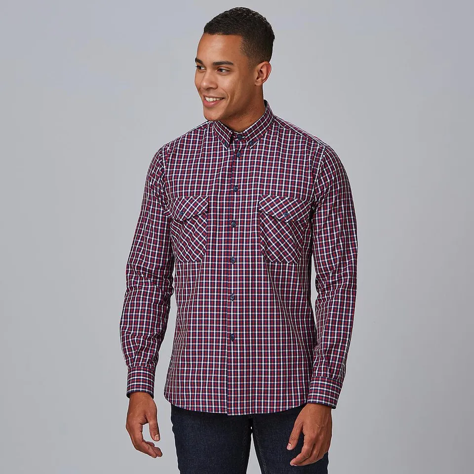 Gary's Fausto Chemise Homme Carreaux Marine Slim