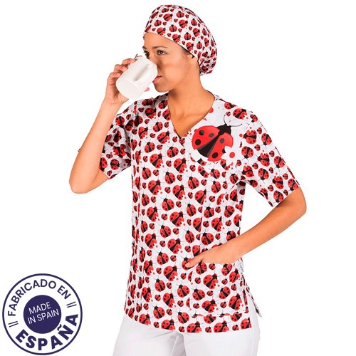 Enfermania Ropa blouse médicale microfibre Mariquitas unisexe