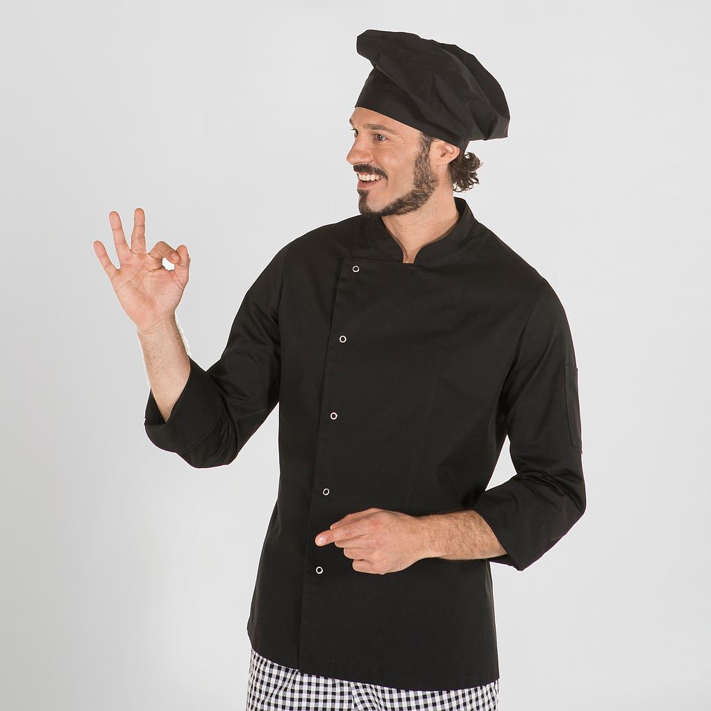 GARY'S Ortiz veste cuisine unisexe noire manches longues