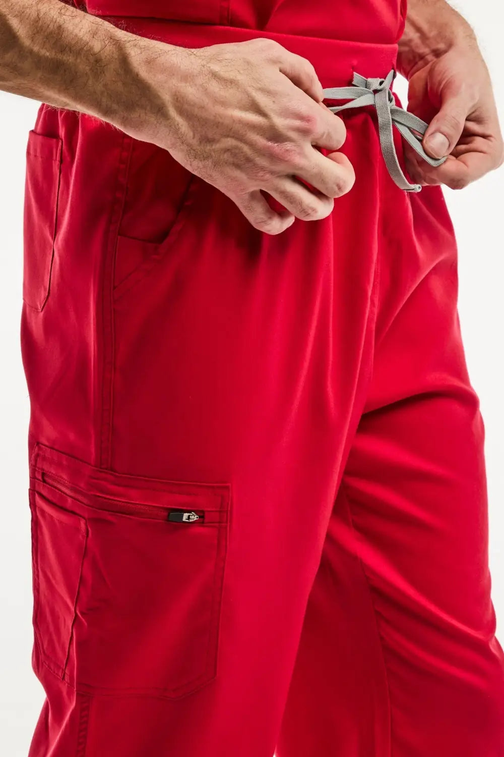 Aelin LUCA pantalon médical jogger homme rouge stretch