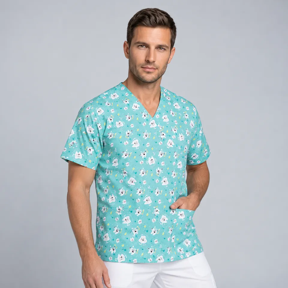 Gary's Ruth tunique médicale fermée Perros y Gatos microfibre