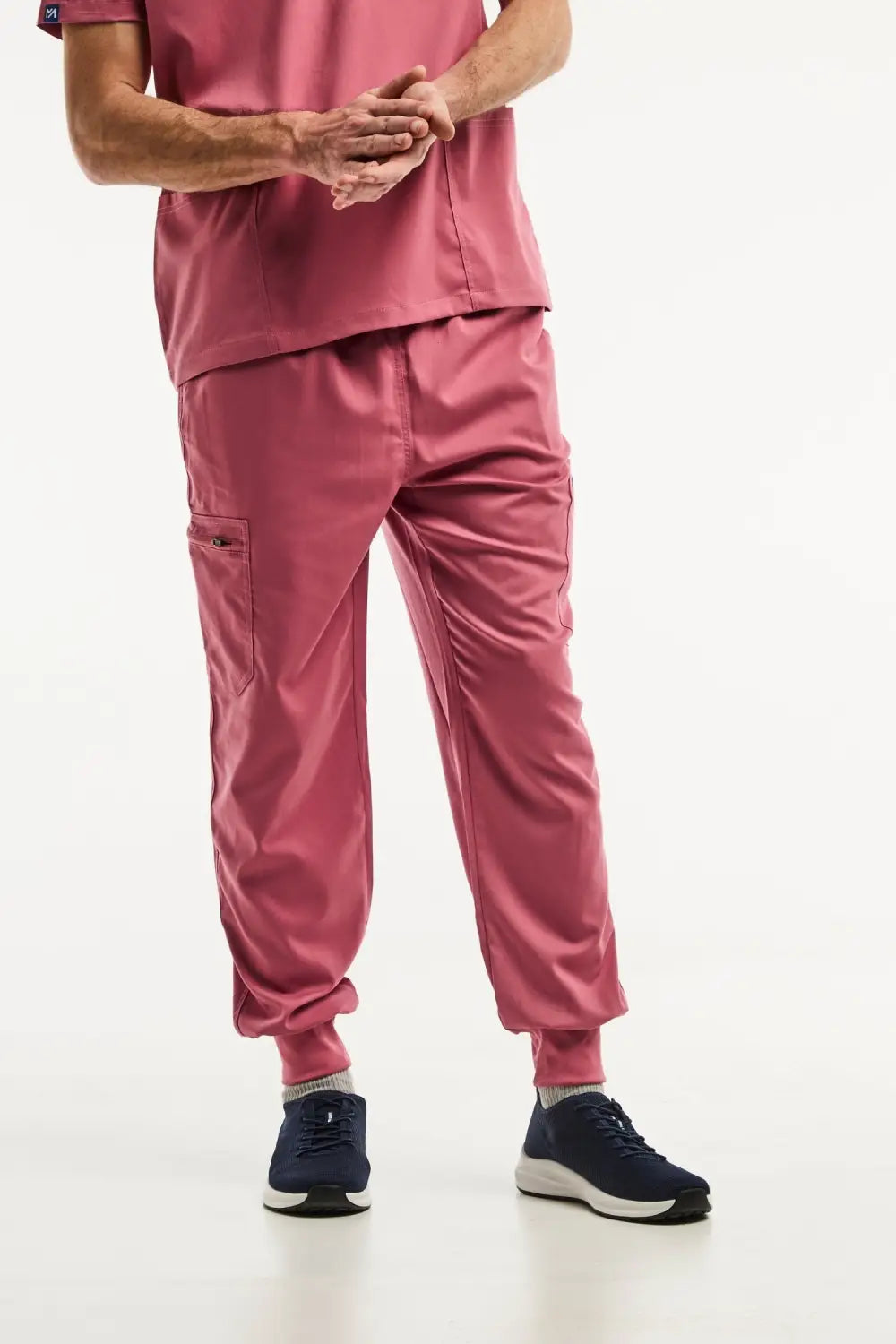 Aelin LUCA jogger pantalon médical homme rose stretch