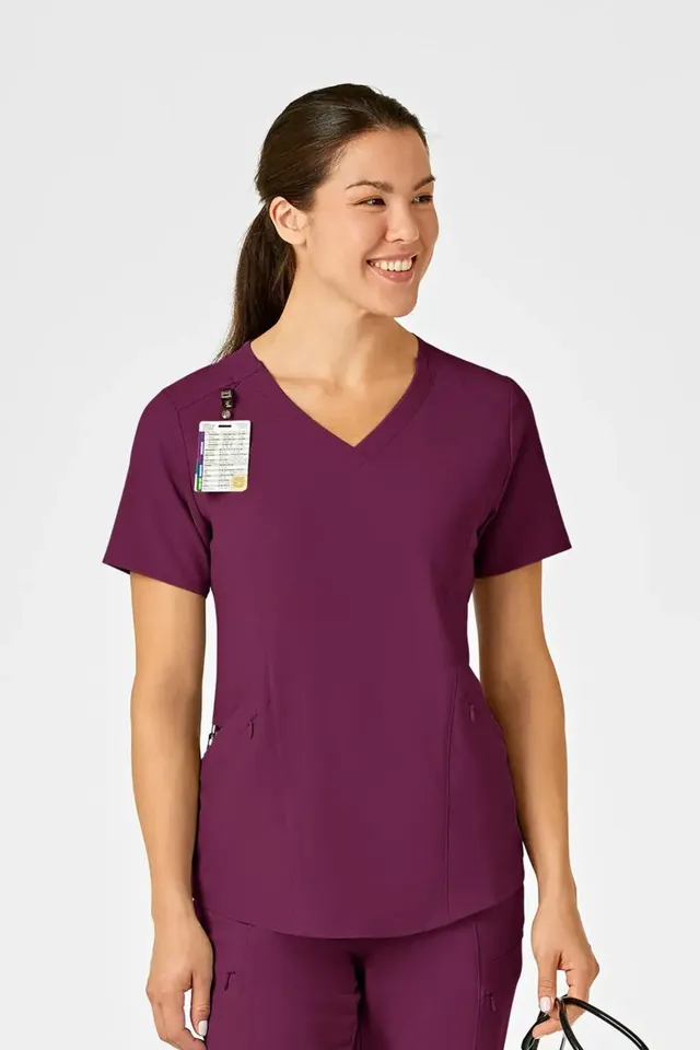 Aelin EMMA Renew Tunique médicale femme bordeaux 4 poches