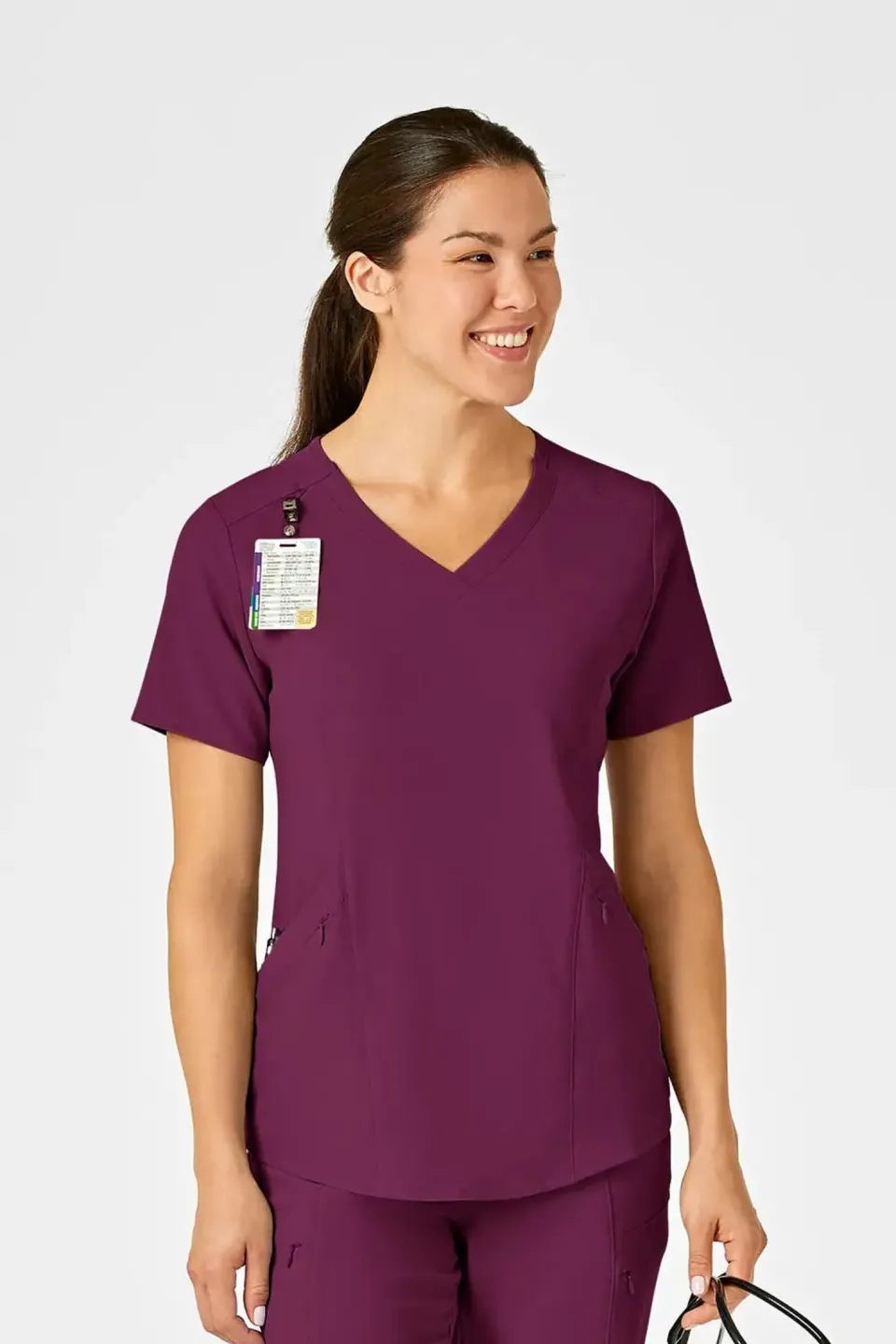 Aelin EMMA Renew Tunique médicale femme bordeaux 4 poches