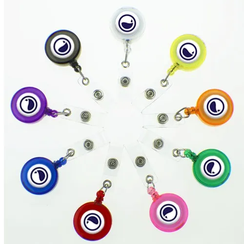 Enfermania Accesorios enrouleur badge rond translucide bleu