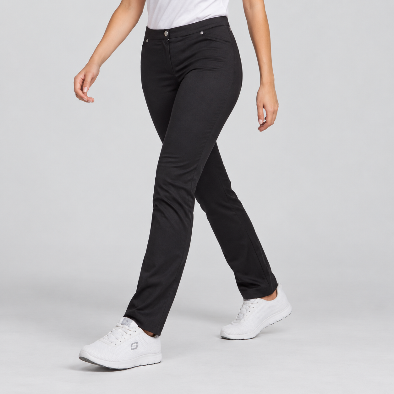 GARY'S Pantalon Médical Femme Noir Poches Coton Stretch