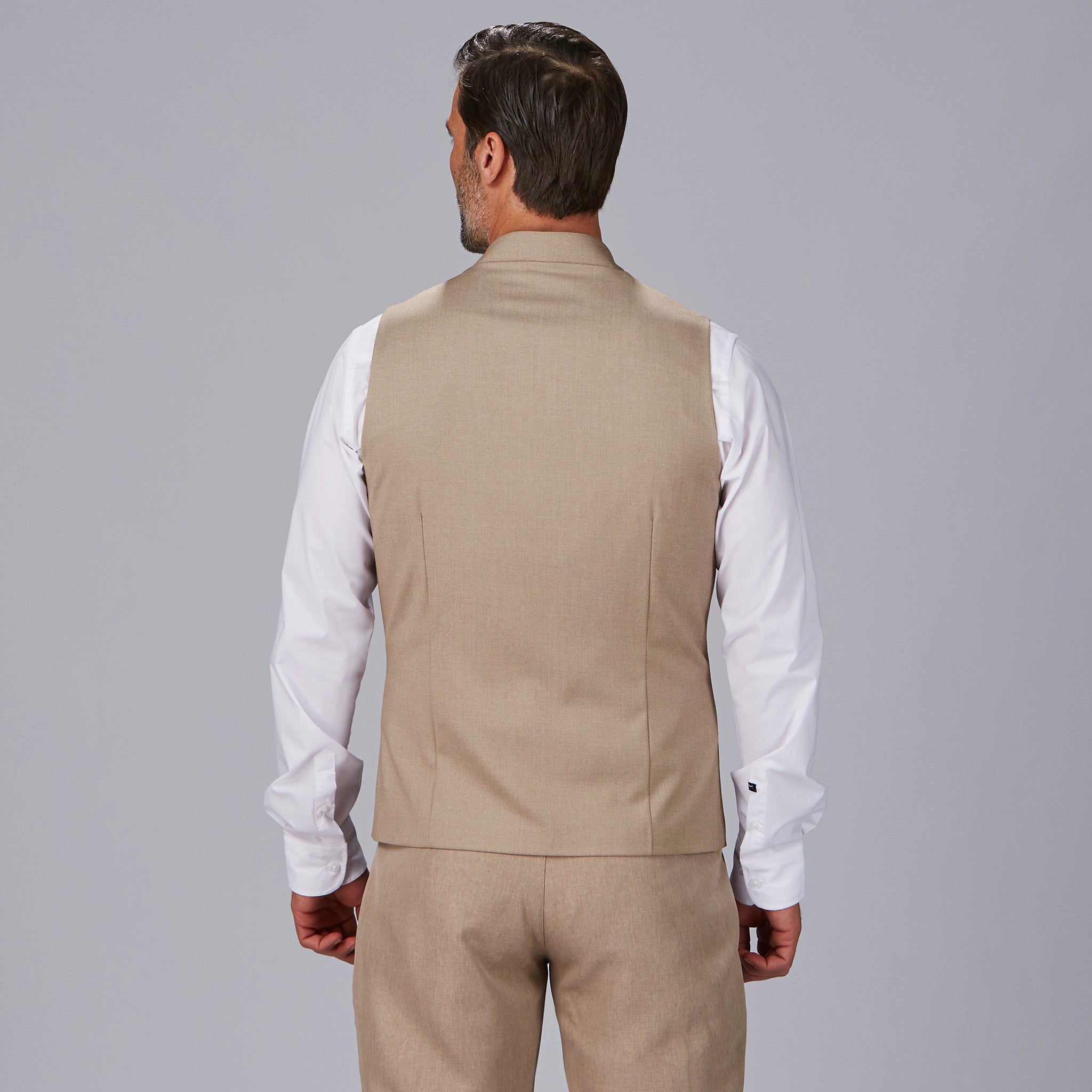 Gary's Vests Giron gilet serveur marine col mao stretch