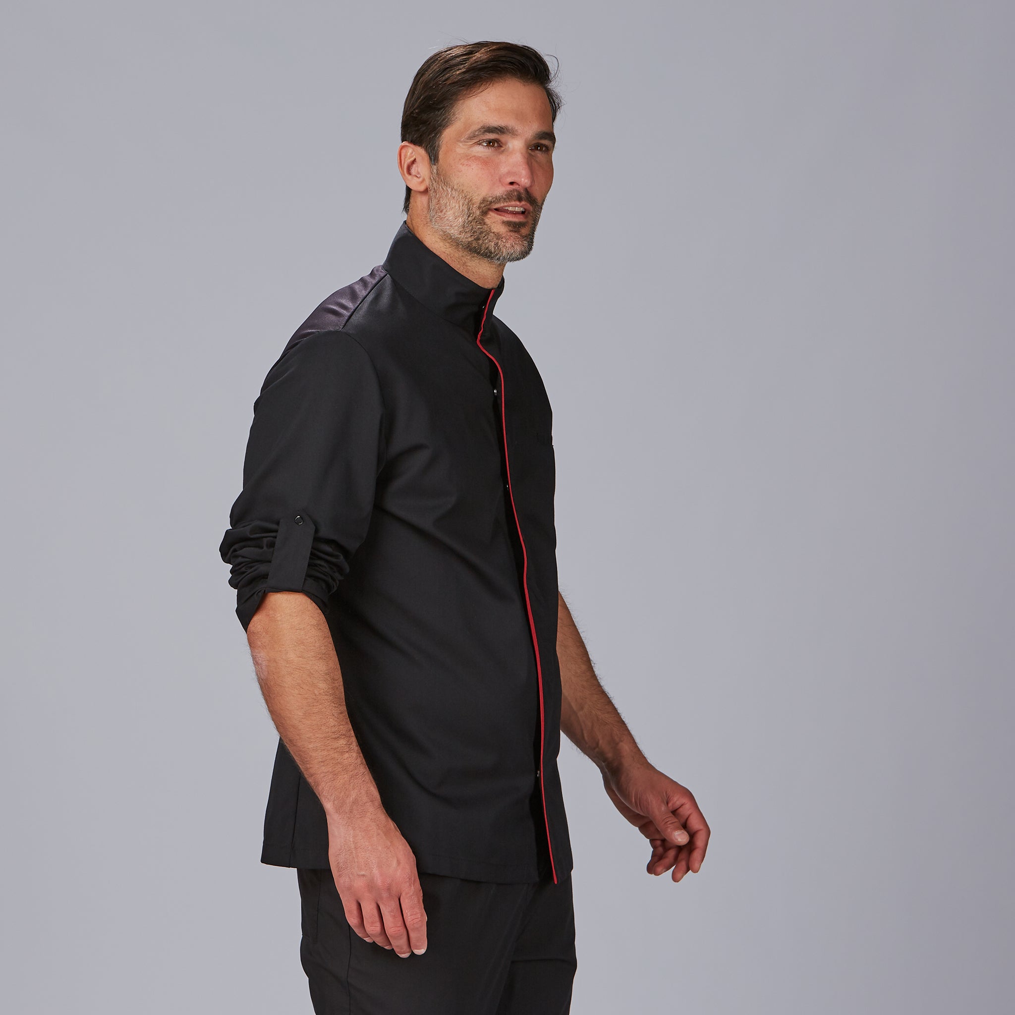 Gary's Andreu veste cuisine homme noire manches longues