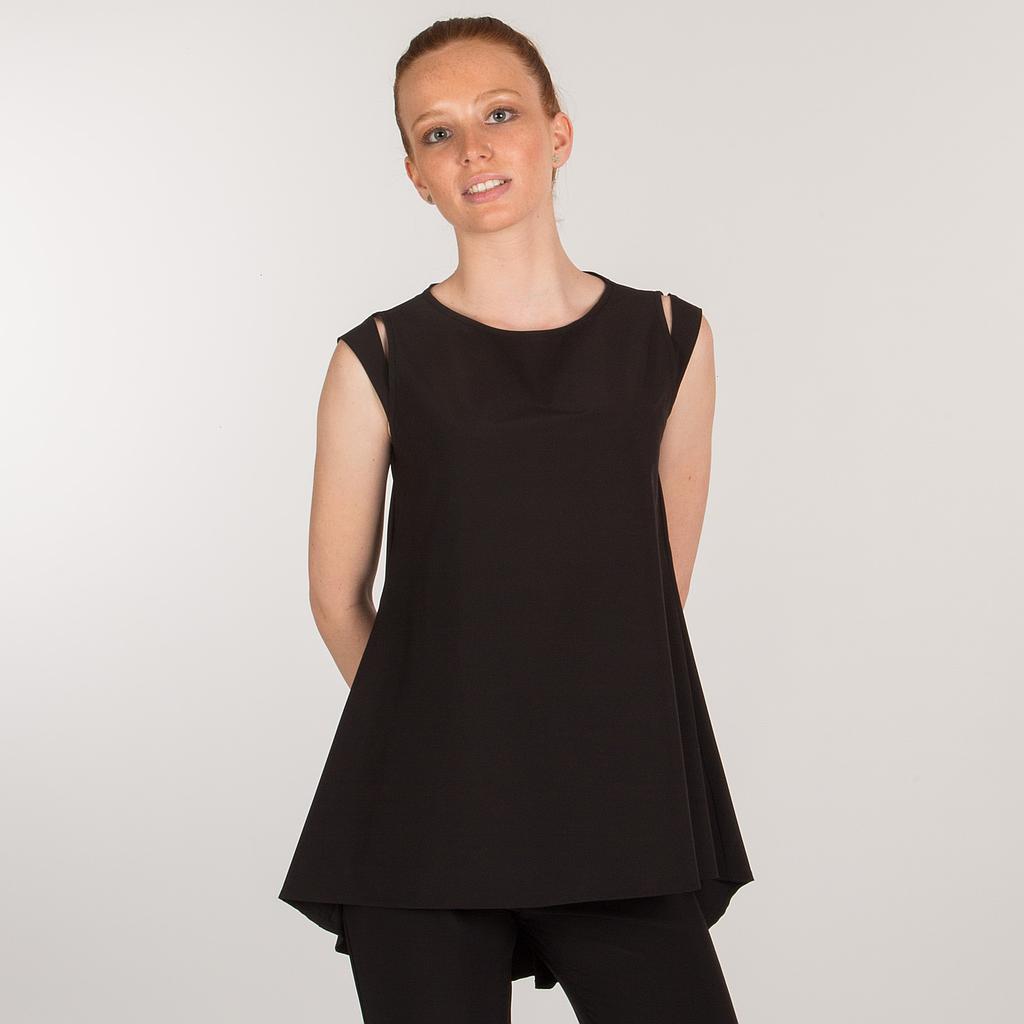 Gary's Ibiza Tunique femme blouse noire manches courtes