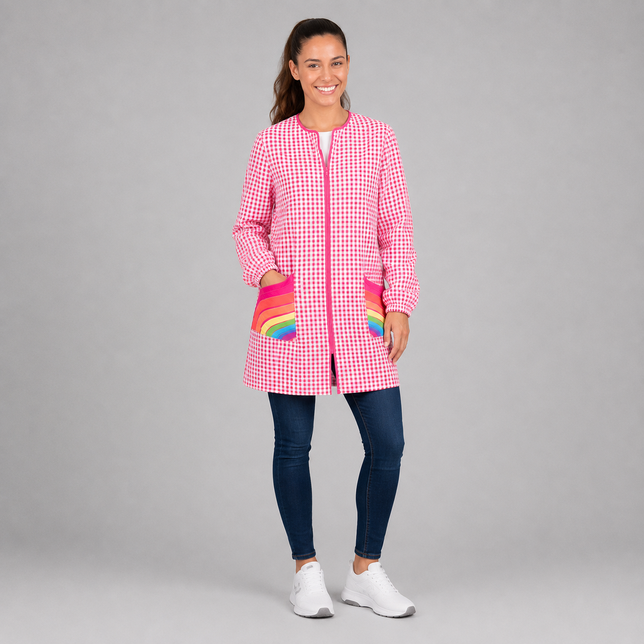 Gary's Robes blouse médicale femme zip bambula fuchsia