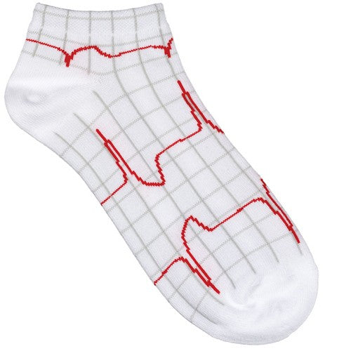 Enfermania Ropa Sistole chaussettes coton blanc ECG mini