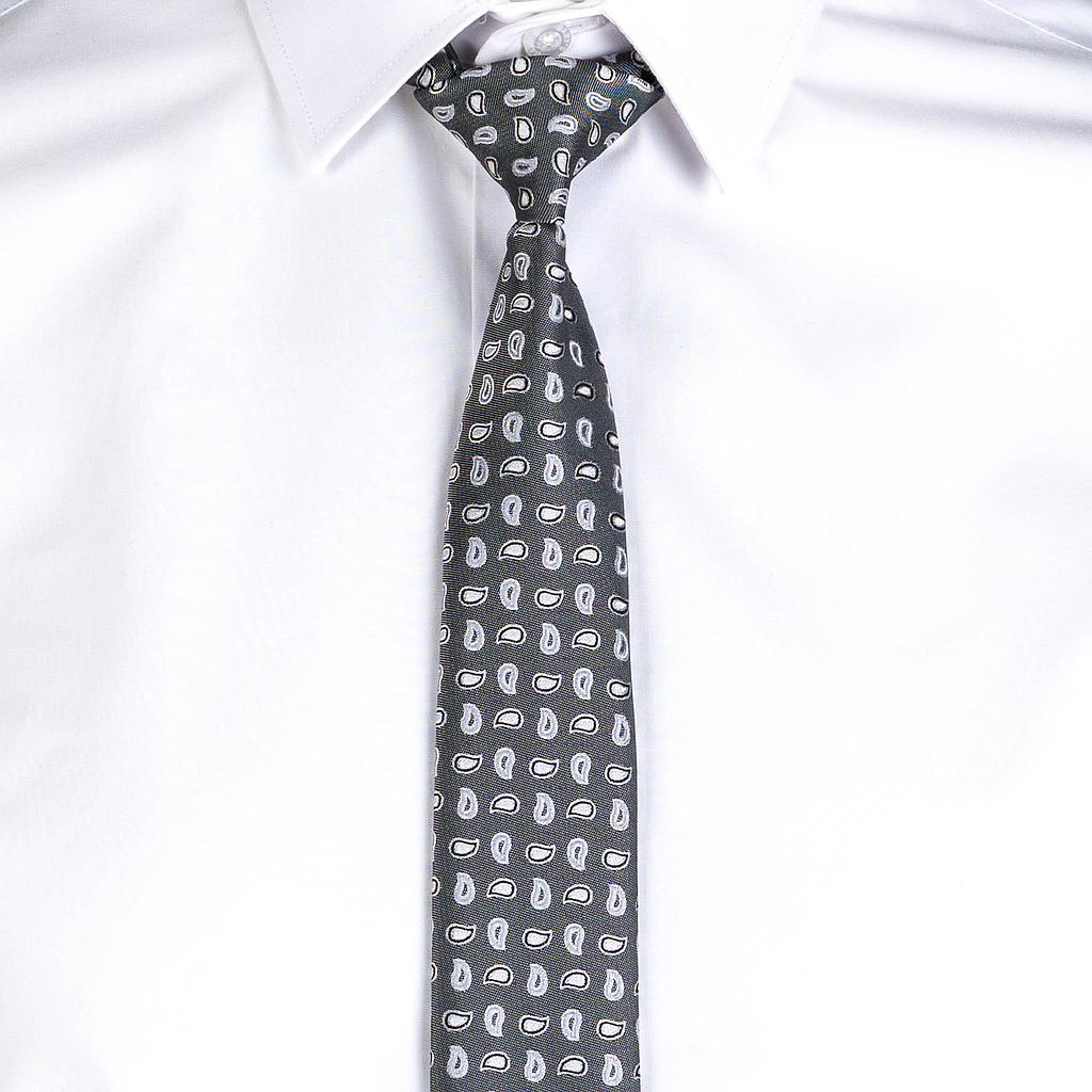 GARY'S Add-Ons Slim Jacquard cravate bleue nœud cousu