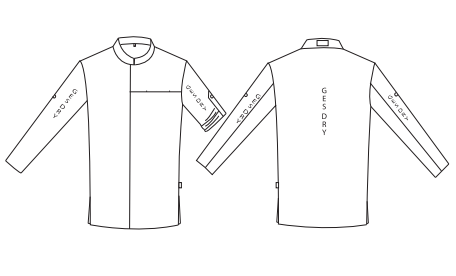 GARY'S Boreas veste chef homme blanche stretch
