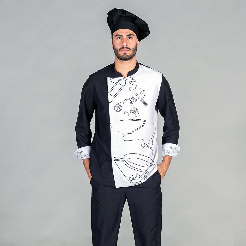 Gary's Torres veste cuisine unisexe noire polyester