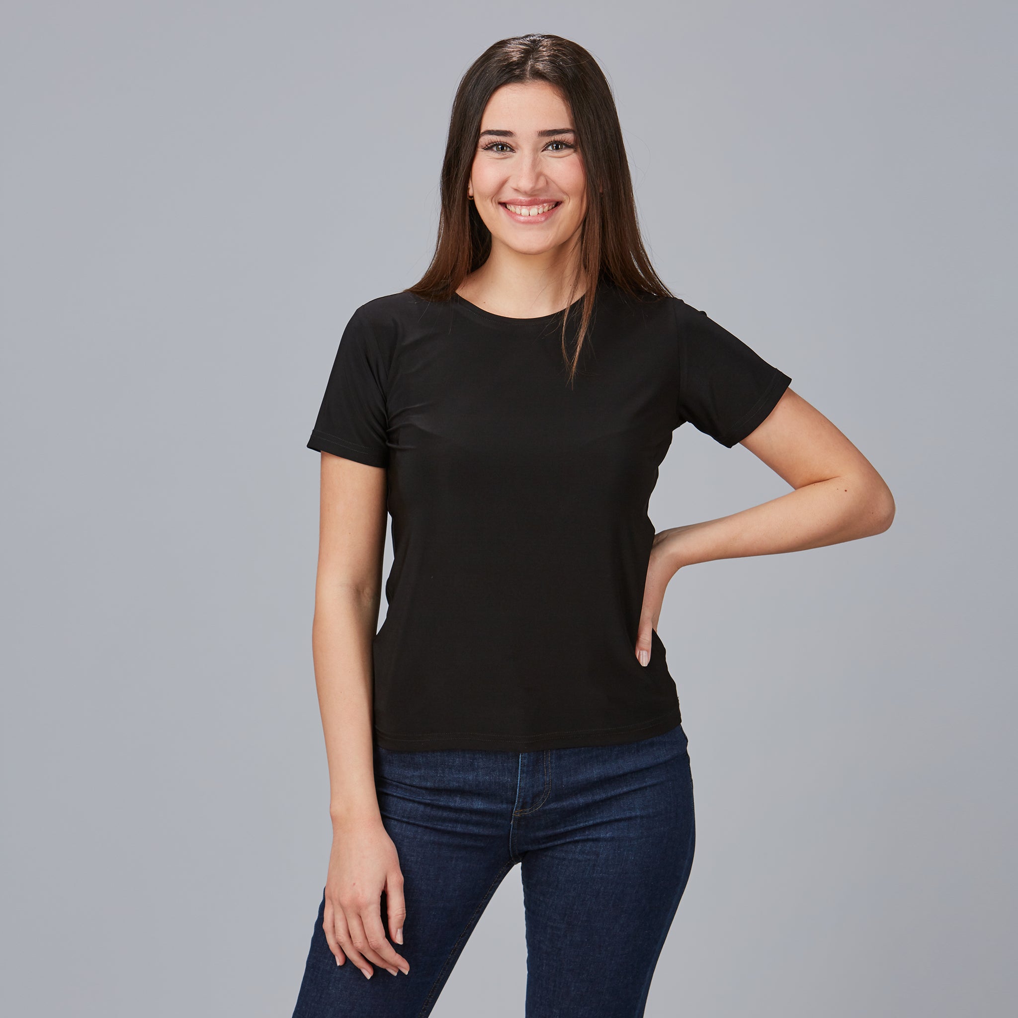 Gary's Sabina T-Shirt Femme Noir T-Shirt Travail Stretch