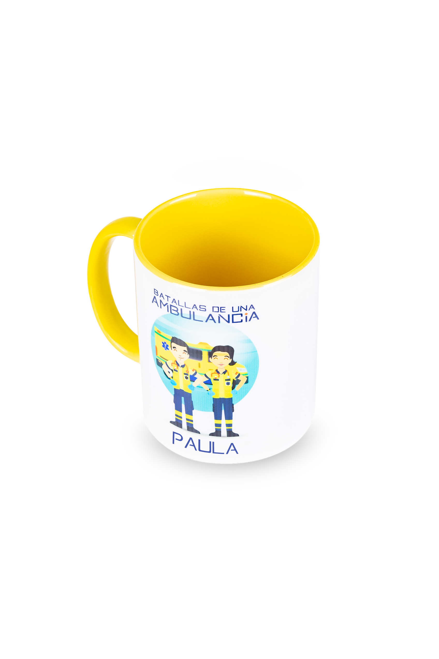 Enfermania Batallas Ambulancia mug céramique jaune 350 ml