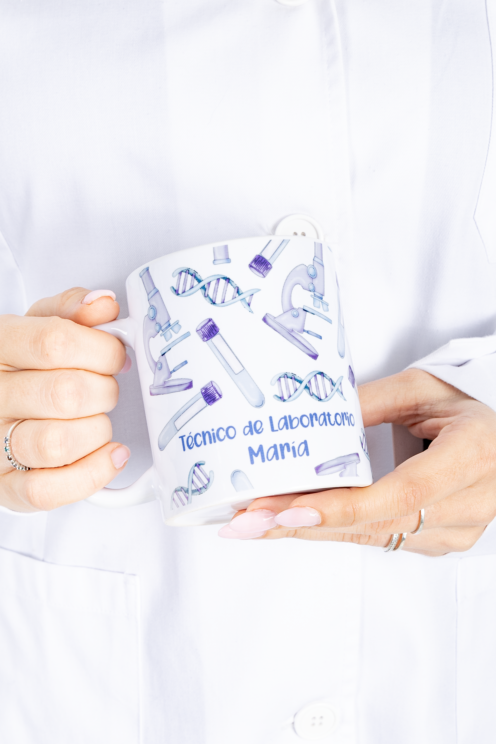 Enfermania Regalos taza mug céramique blanc technicien labo 350 ml