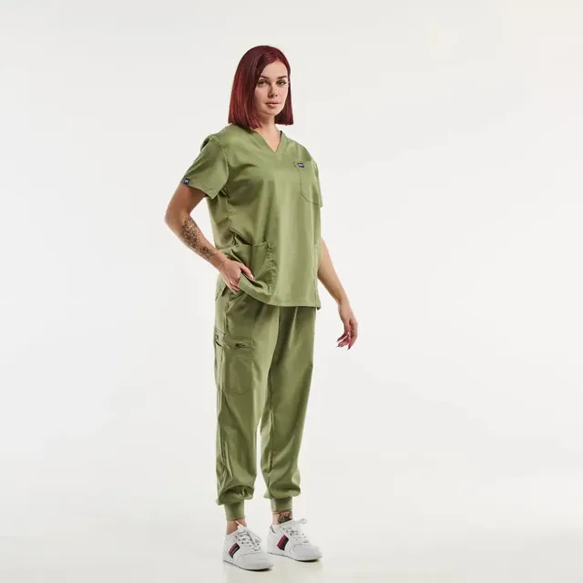 Aelin EMMA Tenue Médicale Femme Vert Olive Jogger