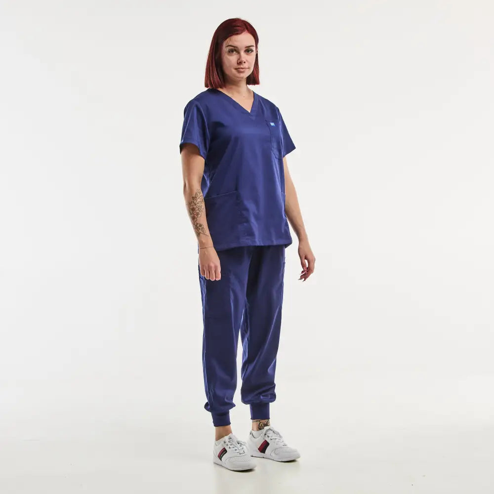 Aelin EMMA Jogger tenue médicale femme bleu marine poches
