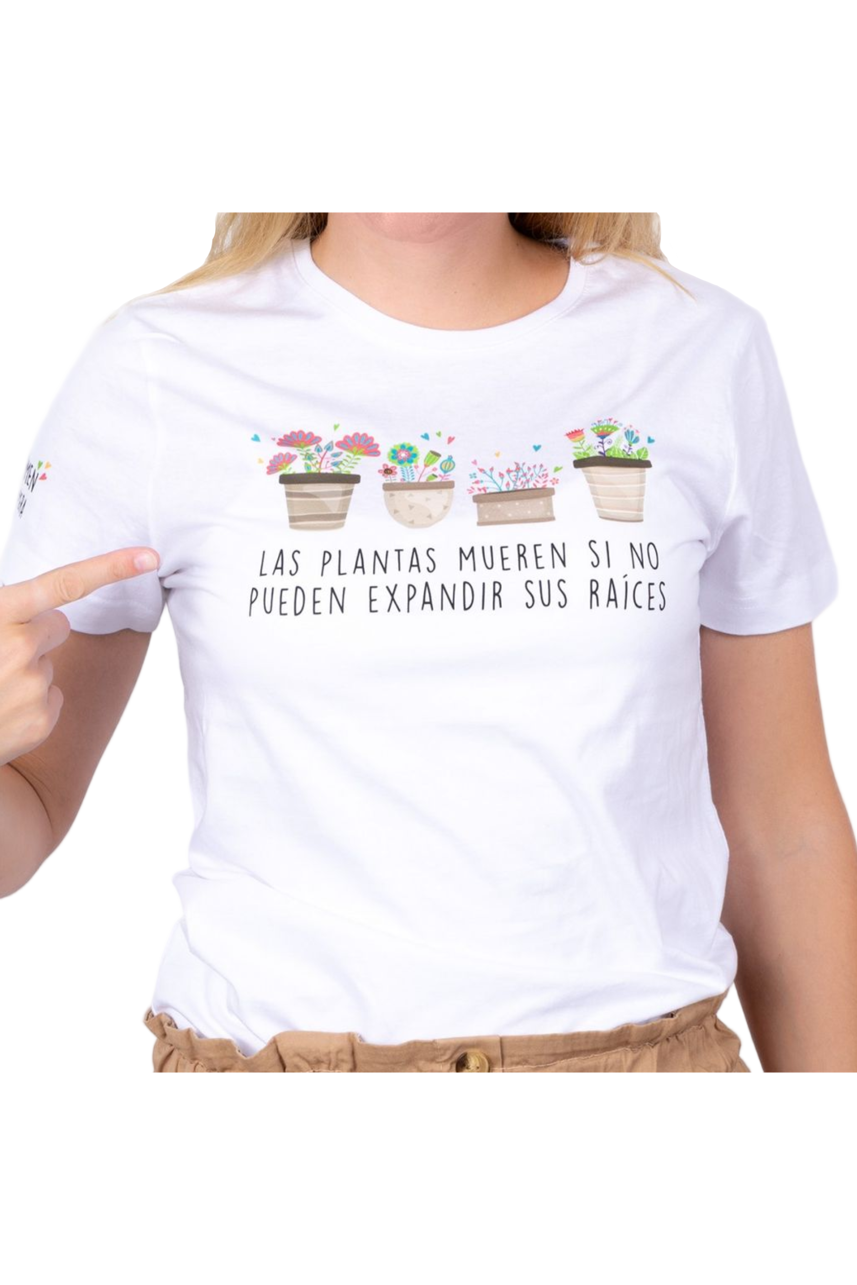 Enfermania Ropa Plantas t-shirt femme blanc S 100% coton