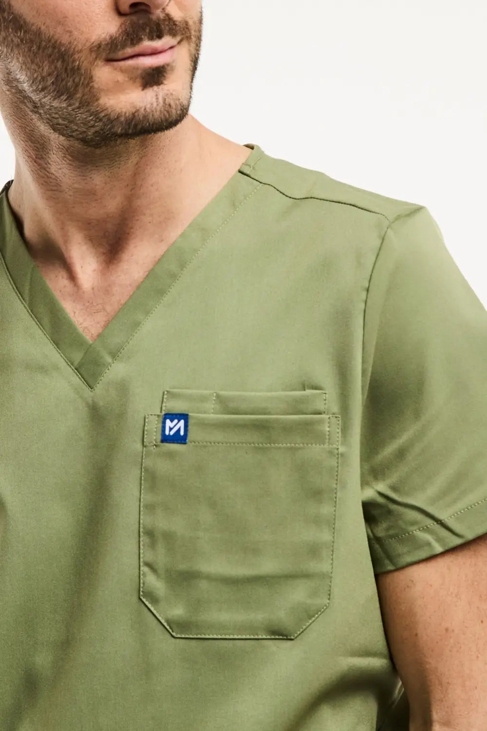 Aelin LUCA tunique médicale homme vert olive stretch