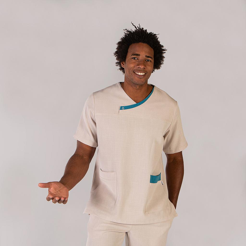 Gary's Germán blouse homme col V beige