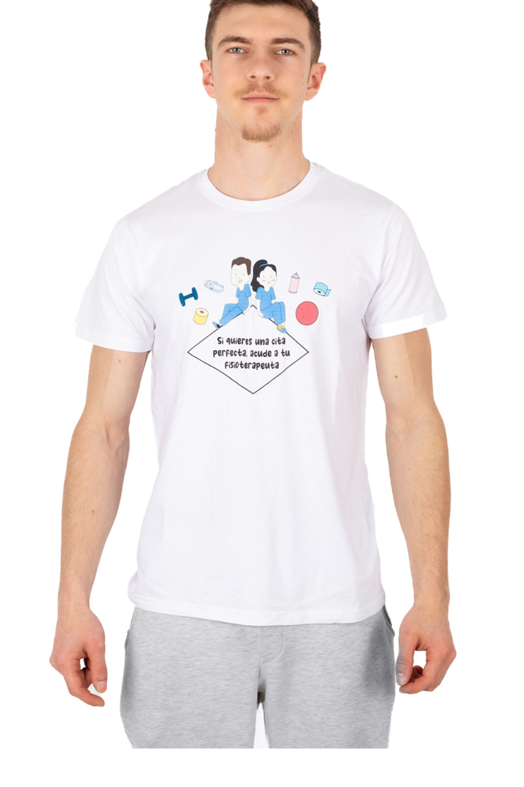 Enfermania t-shirt blanc kiné fisio coton taille M