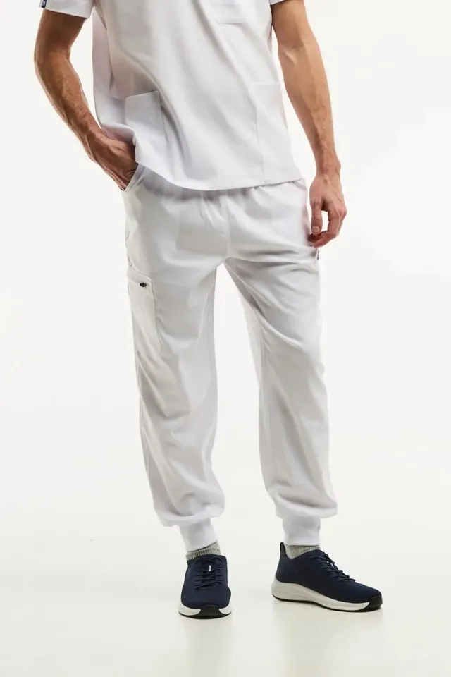 Aelin LUCA Jogger pantalon médical homme blanc