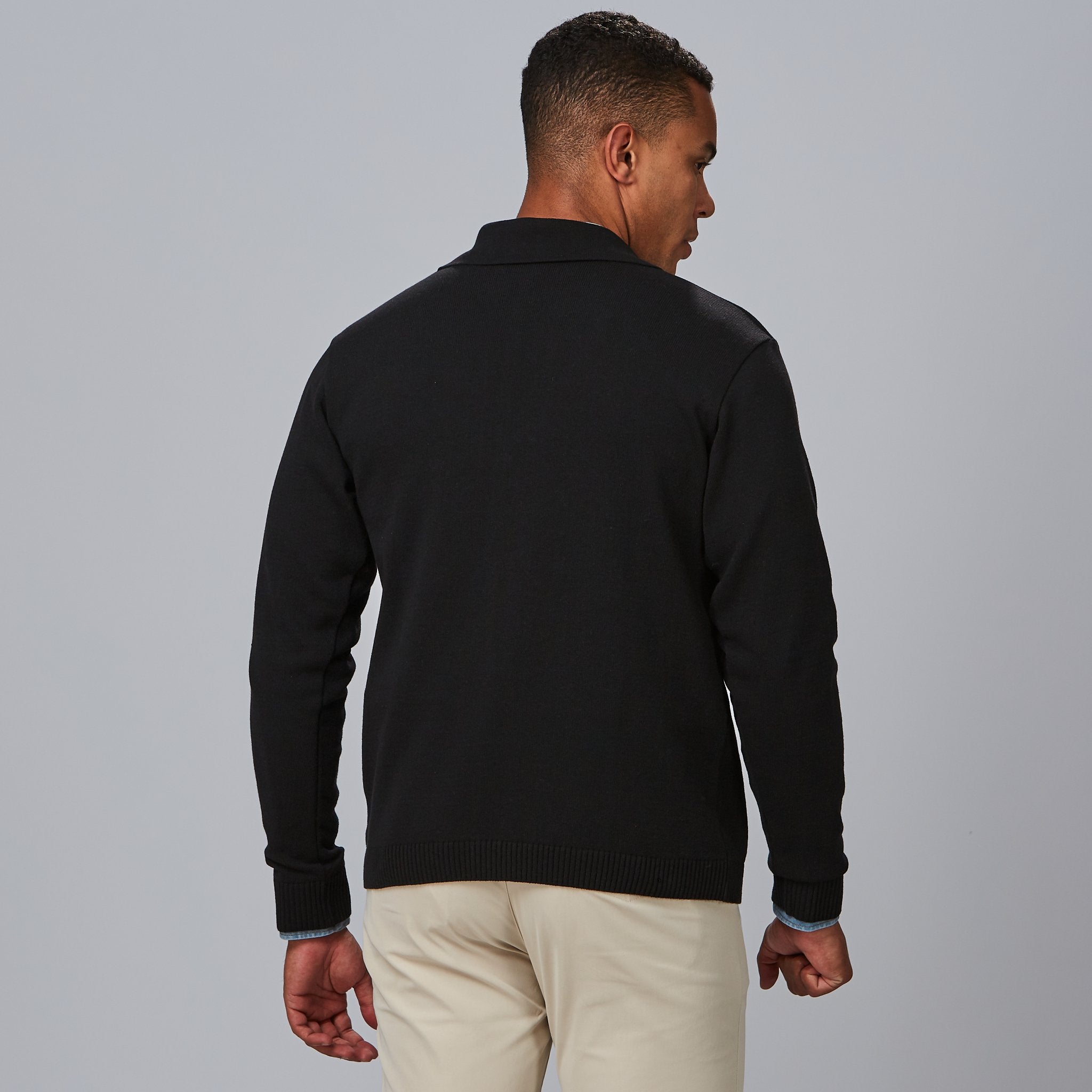 GARY'S Cardigan gilet homme boutonné col revers recyclé
