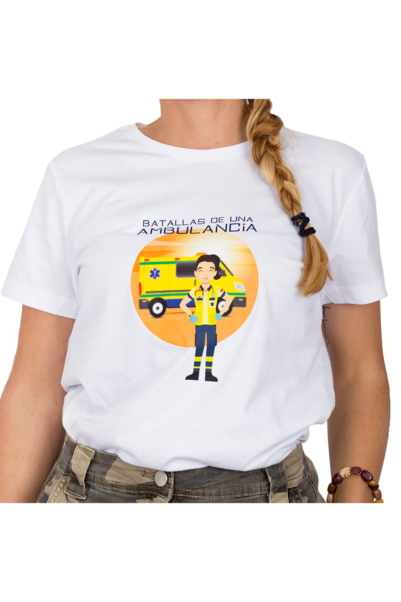 Enfermania Ropa Ambulancia t-shirt femme blanc 100% coton