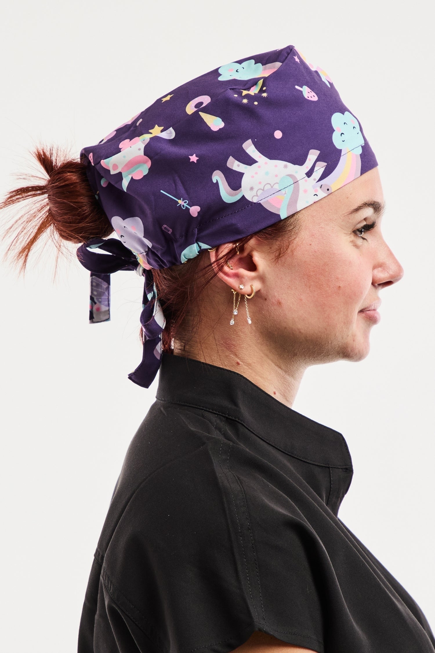 Aelin Paris Magiques calot médical violet extensible