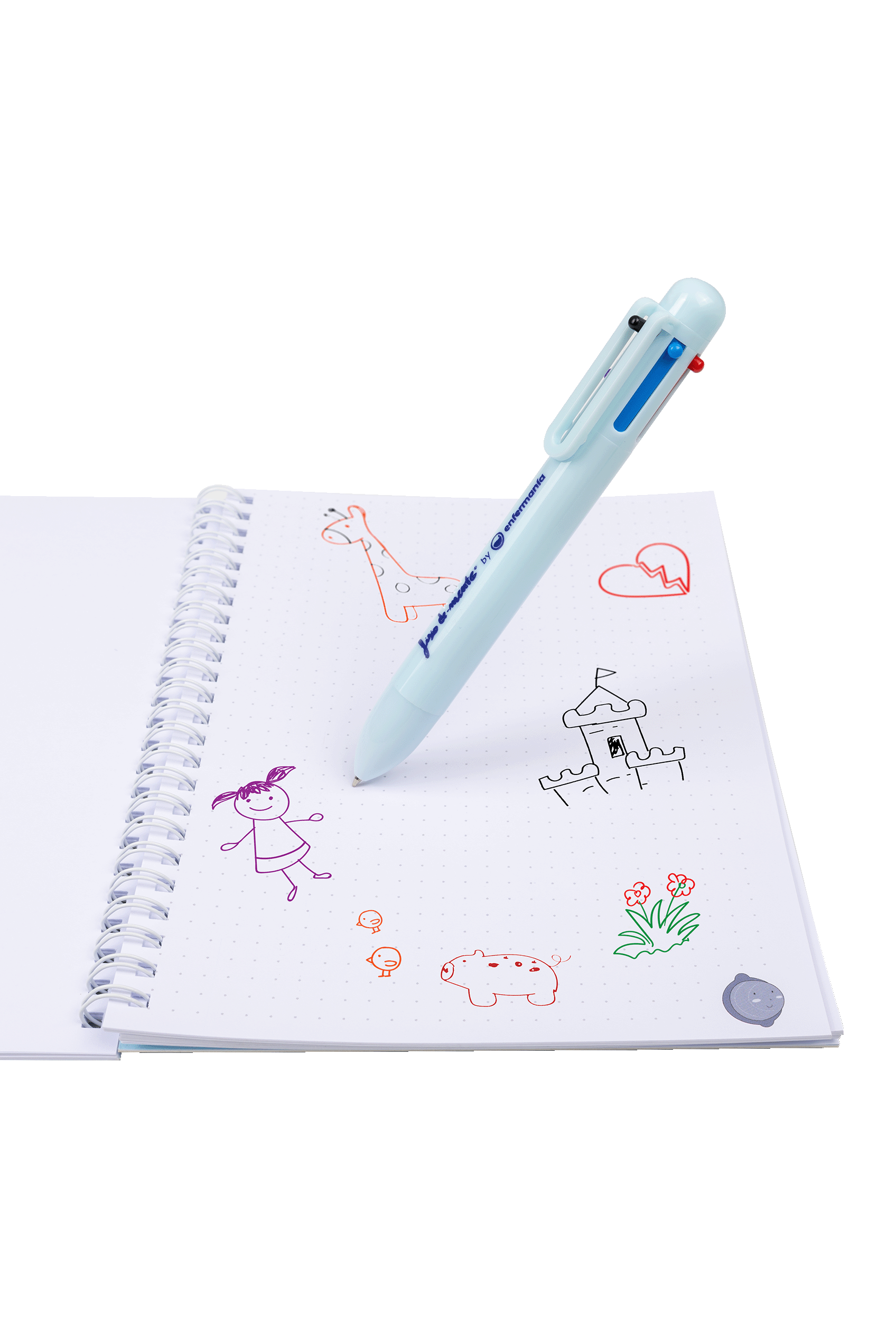 Enfermania Papelería stylo 6 couleurs bleu ciel Fisiode_mente