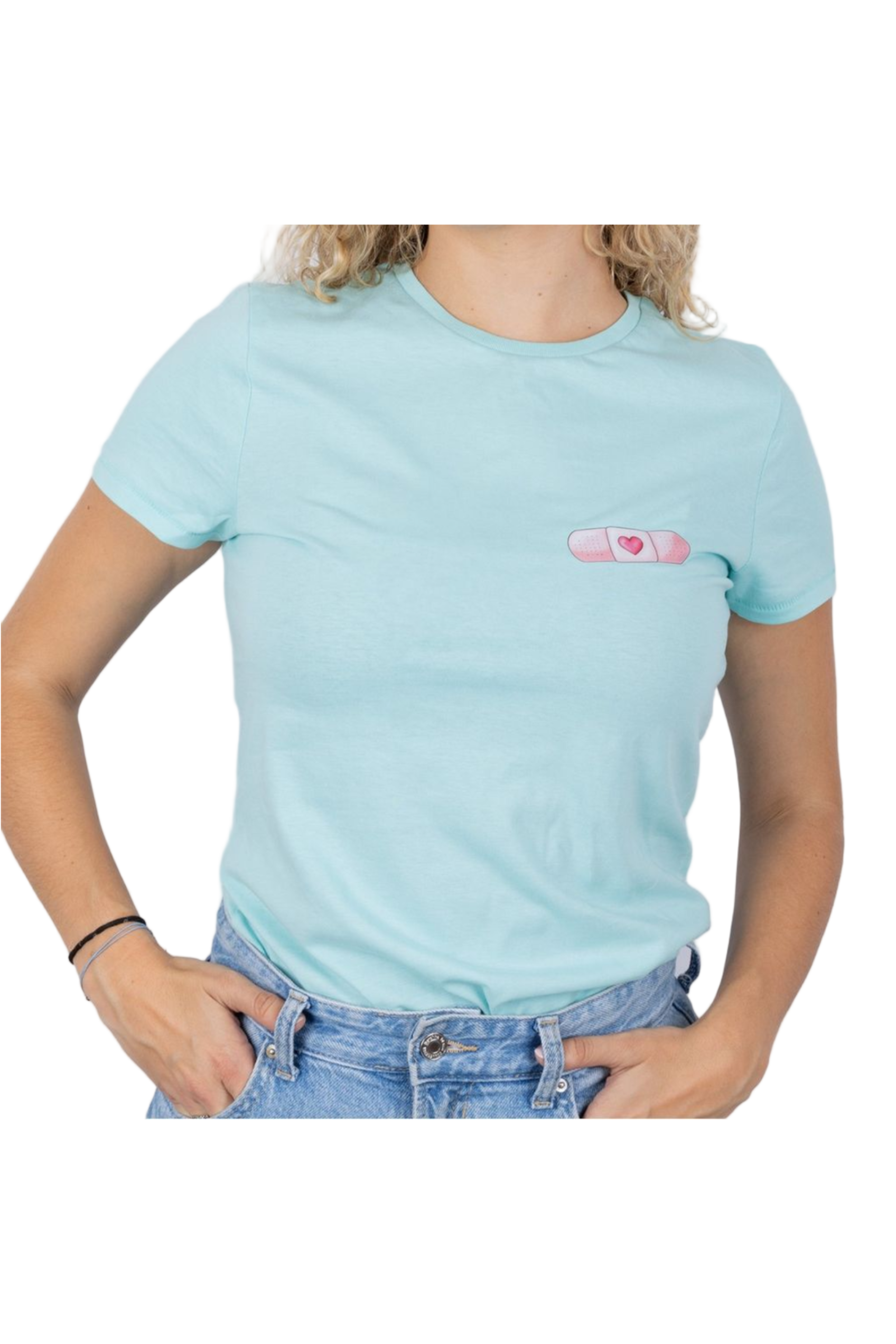 Enfermania Ropa t-shirt femme aqua pansement coton bio M