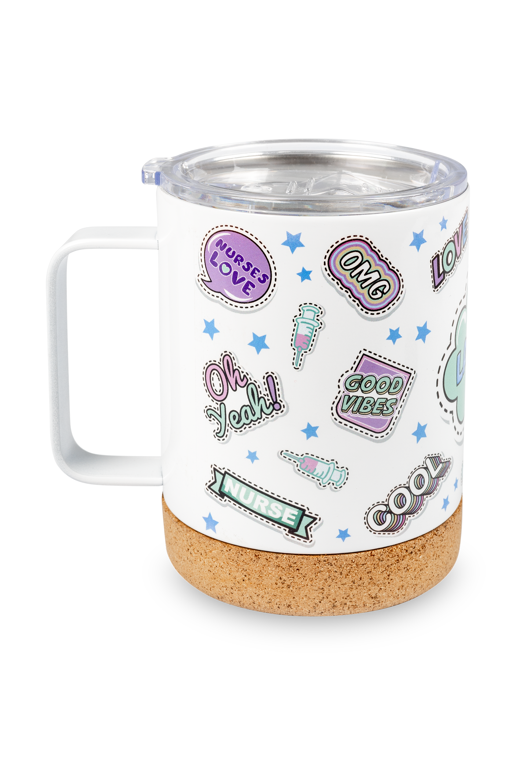 Enfermania Regalos Stickers pack gourde inox + mug isotherme