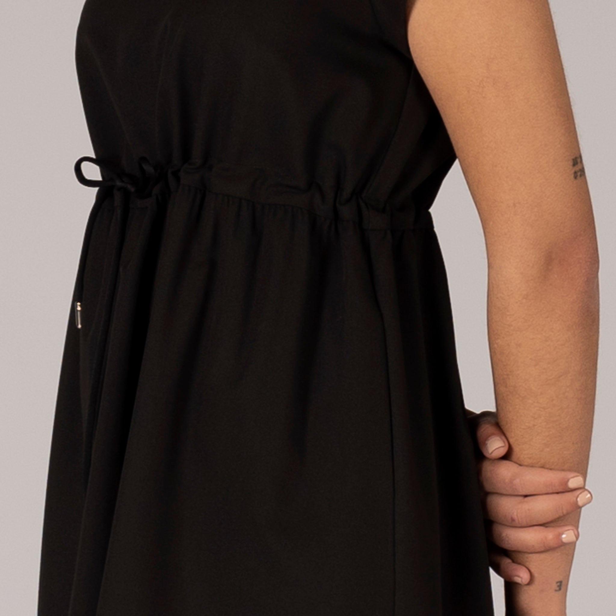 GARY'S Trivial robe femme noire cordon poches
