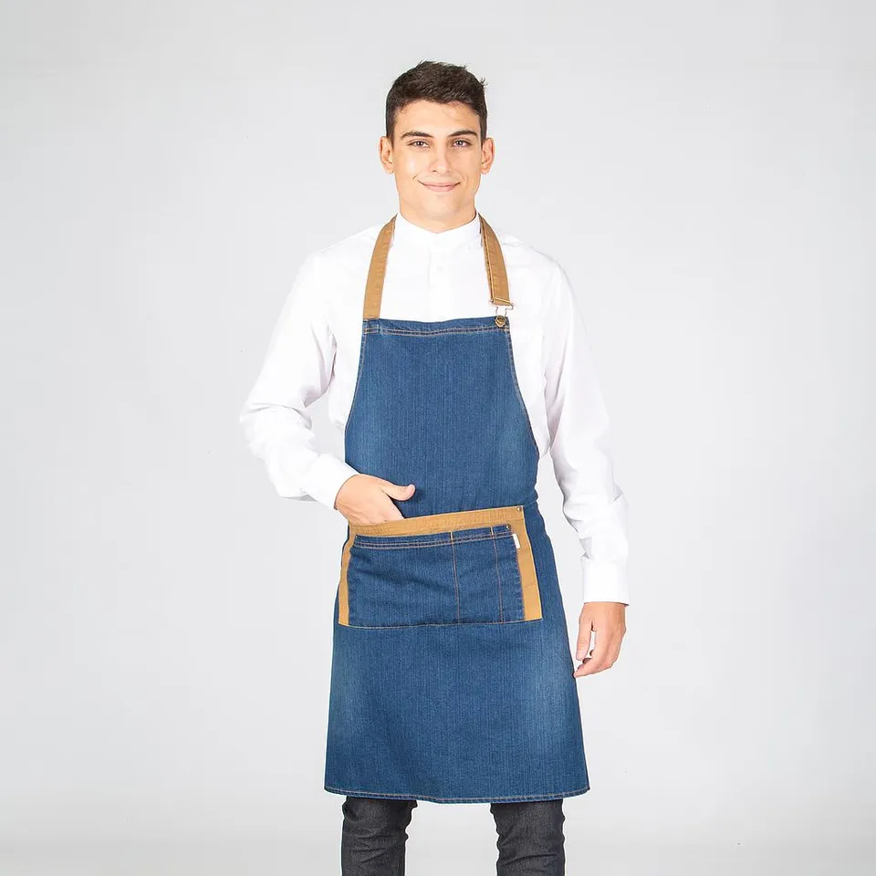 Gary's tablier bavette denim indigo albero 85x80