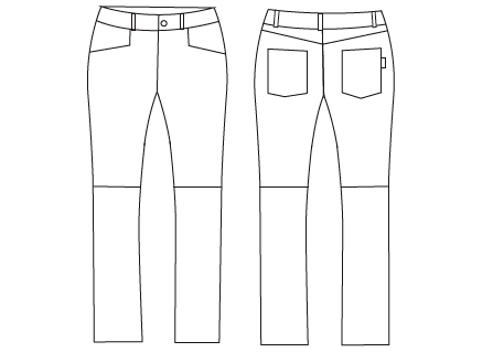 GARY'S Pants pantalon de travail femme noir poches denim