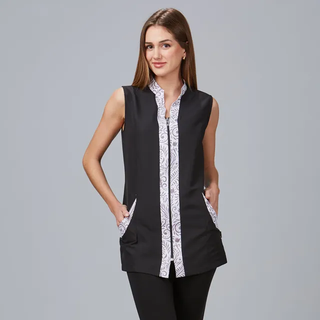 GARY'S Silene blouse femme noire sans manches microfibre