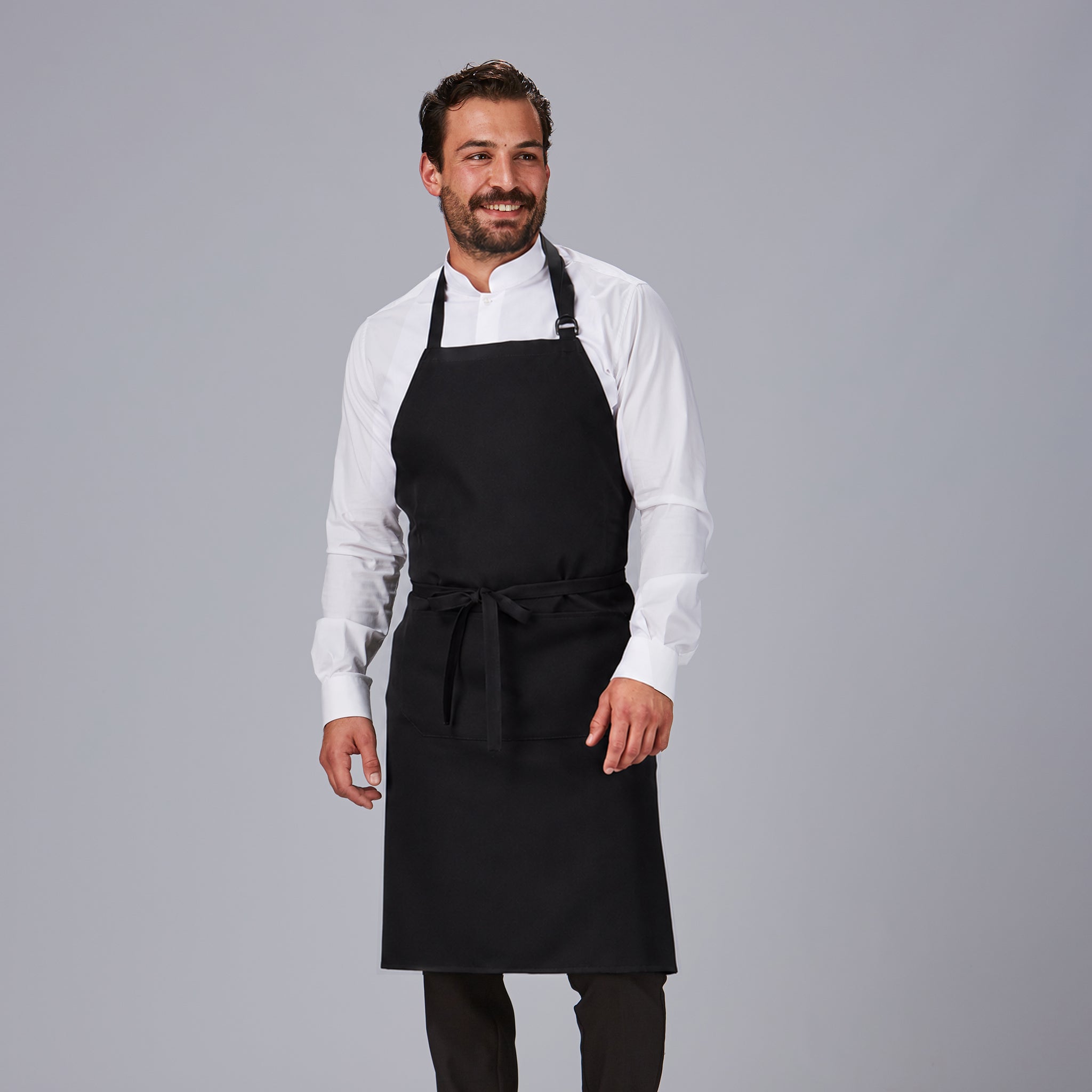Gary's Aprons Tablier Bavette Noir 90x75 cm Poche Polyester