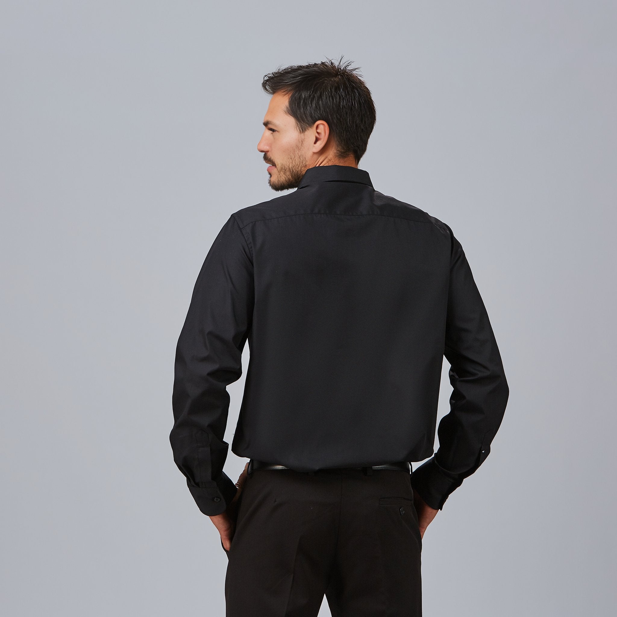 GARY'S chemise travail homme pop manche longue noir