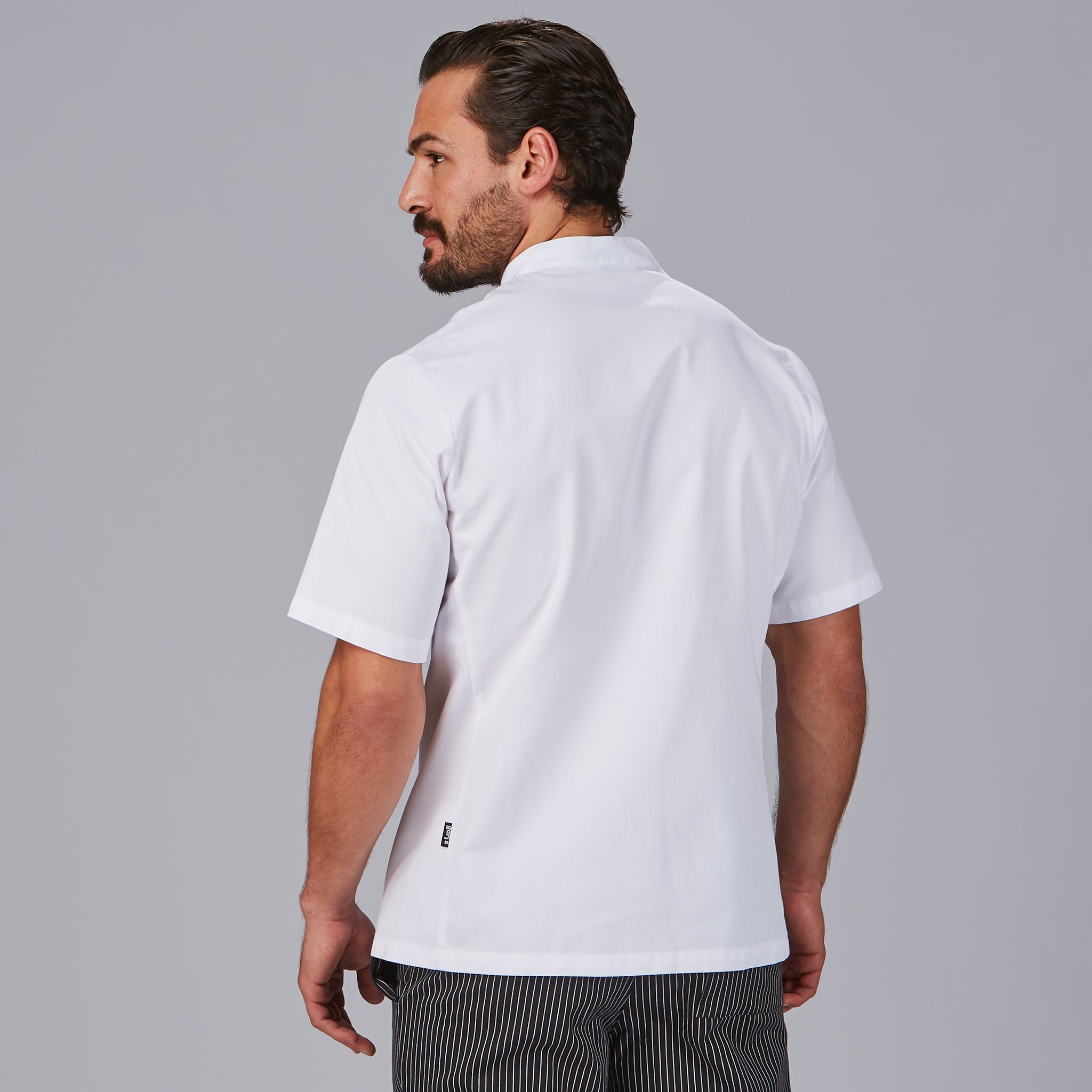 GARY'S Luque veste cuisine unisexe col mao blanche manches courtes