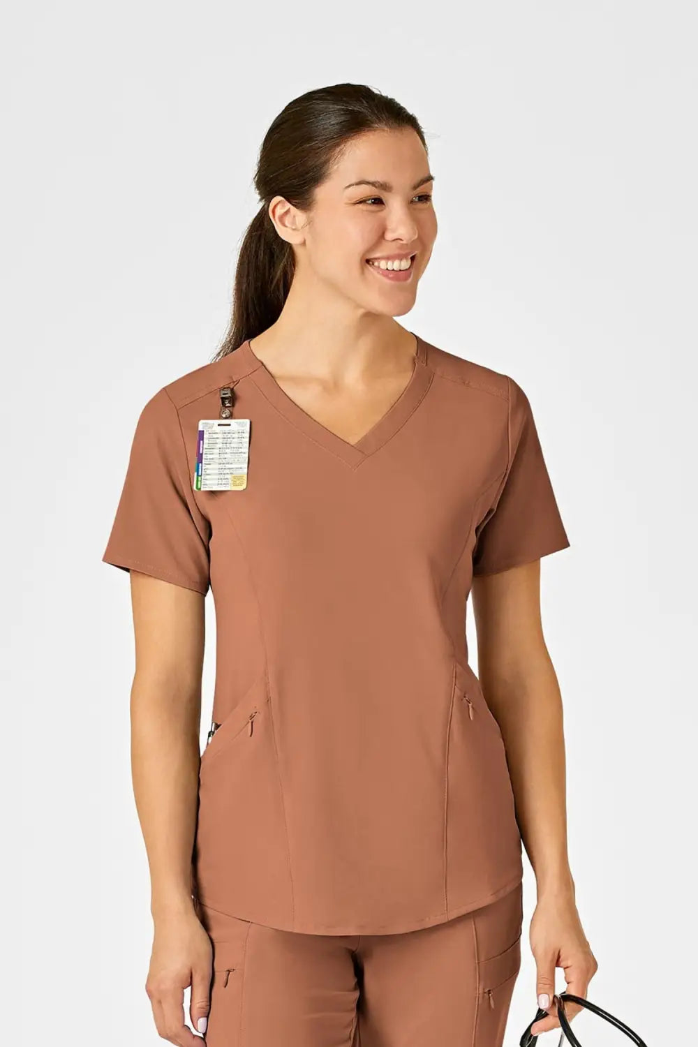 Aelin EMMA Renew tunique médicale femme marron 4 poches