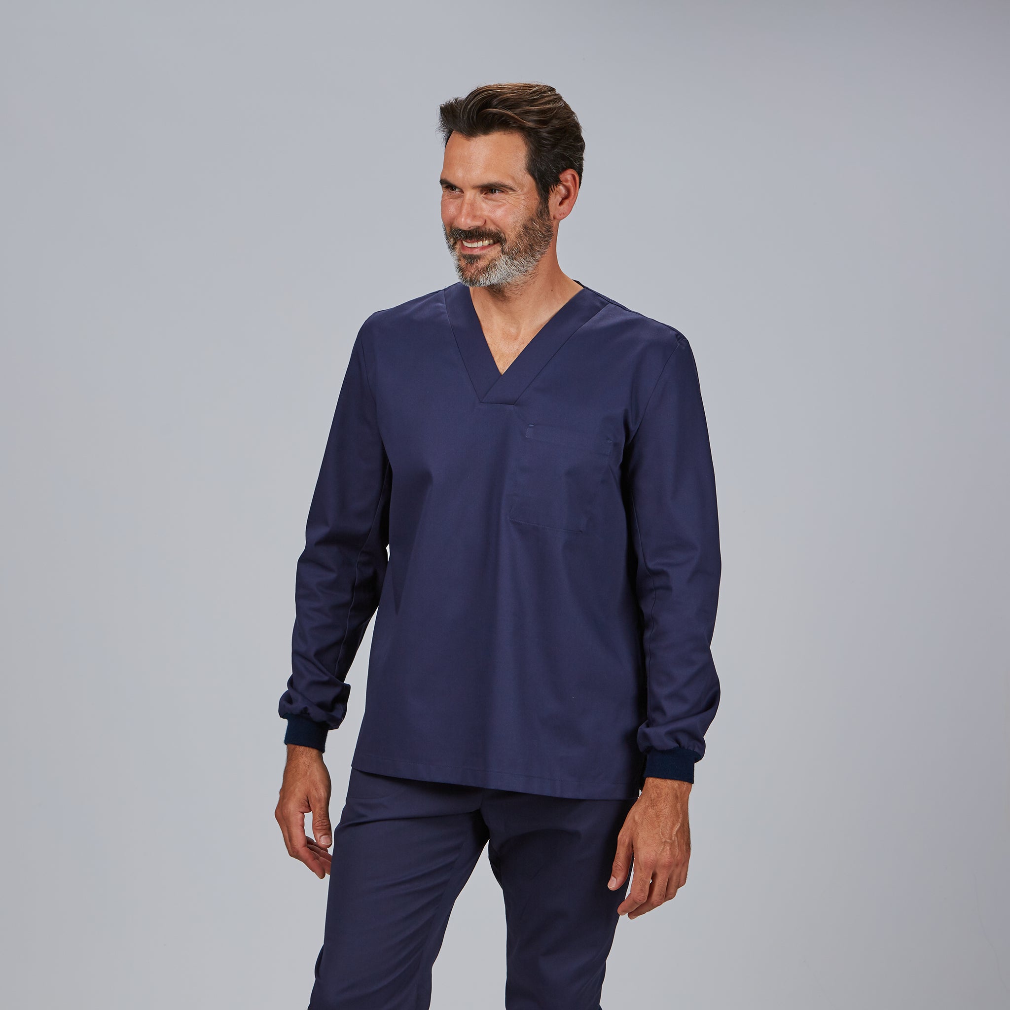 GARY'S Adela blouse unisexe blanche col V sarga
