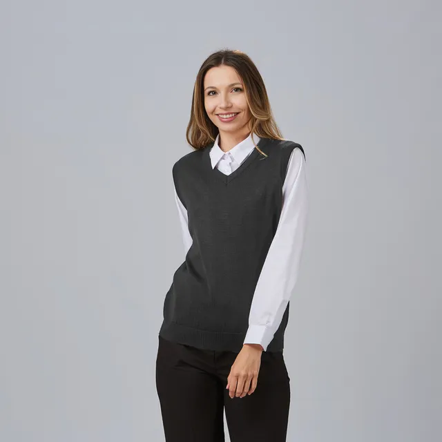 Gary's Vests gilet travail femme noir col V maille