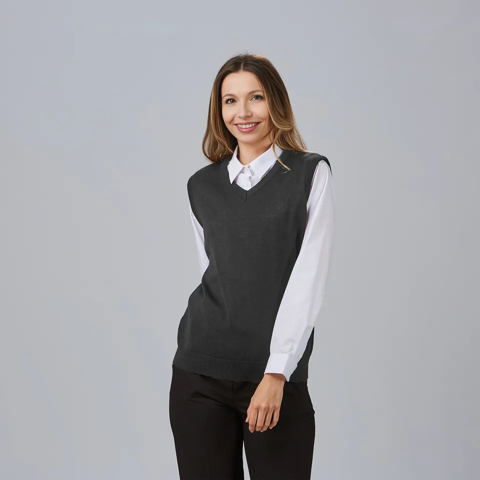 Gary's Vests gilet travail femme noir col V maille