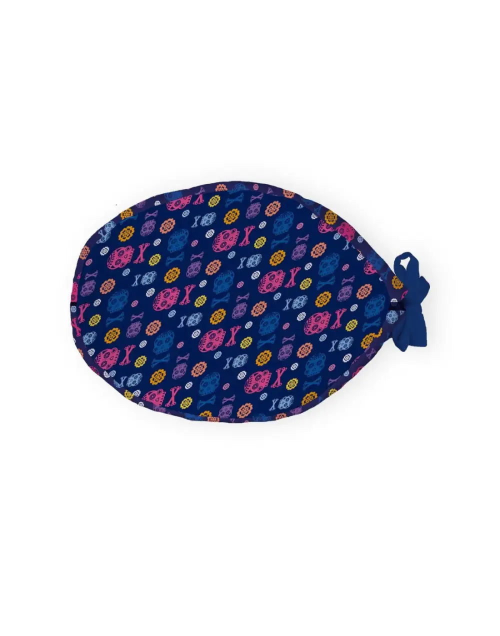 Aelin Paris calot médical bleu marine squelette fleurs cheveux courts