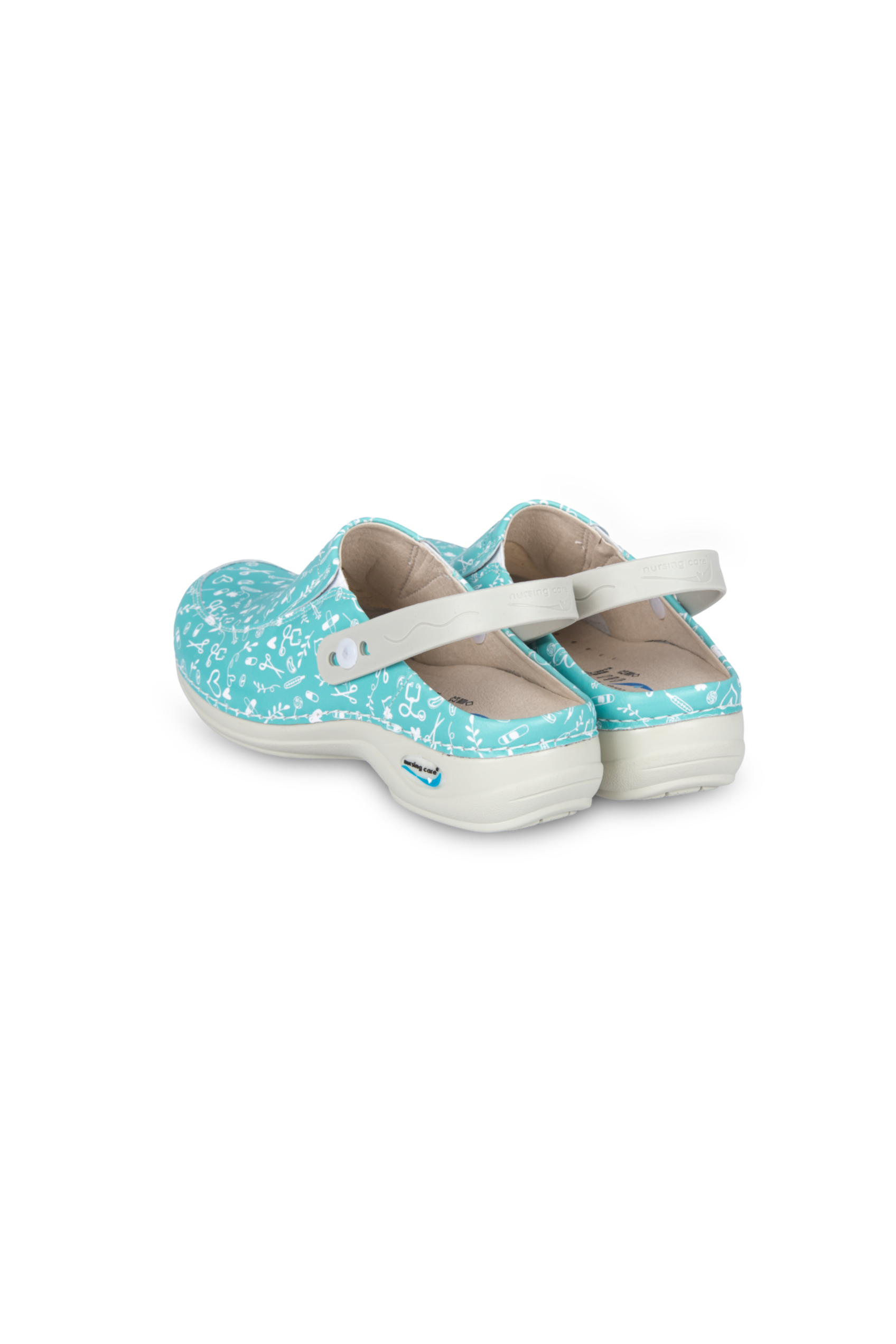 Enfermania Sweet Sabot Médical Cuir Lavable Rose Aqua