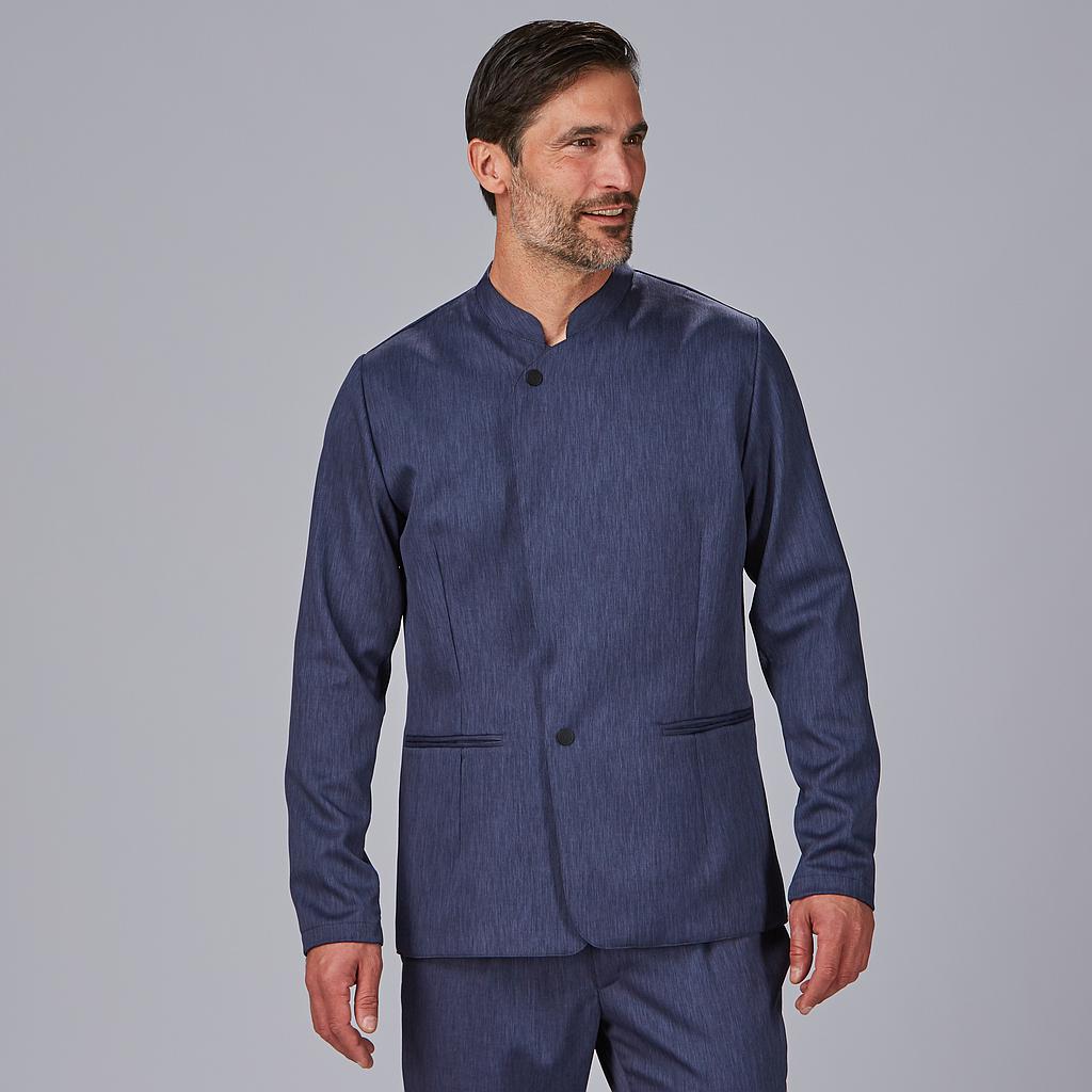 GARY'S Alcala veste homme col mao bleu marine