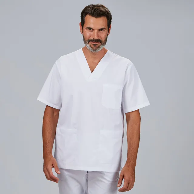 GARY'S blouse médicale blanche M col V unisexe